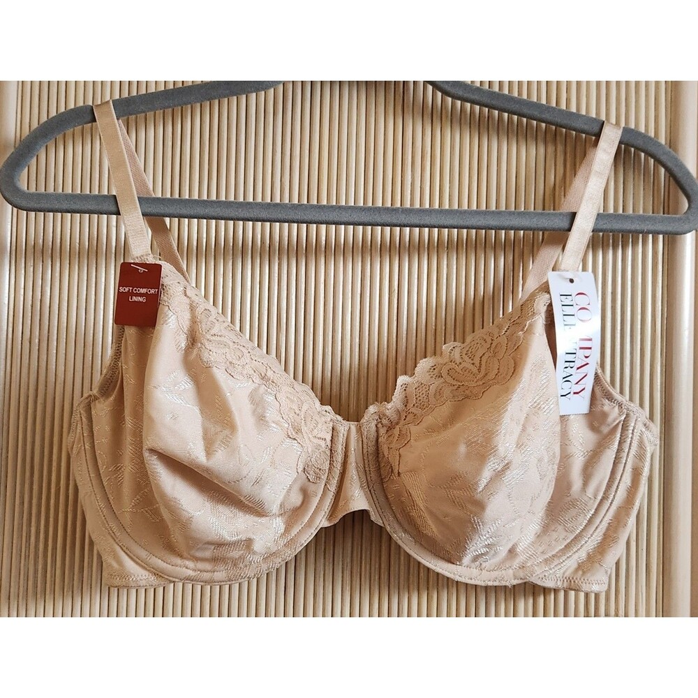 Ellen Tracy Bra US Size 40C Sunbeige Style 6409 Full Coverage Underwire Lace NWT